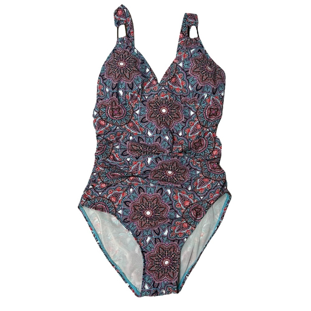 Spanx Love Your Assets In Bloom Floral Paisley Swimsuit Full Coverage Size Large